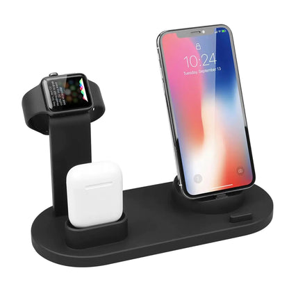 3-in-1 Wireless Charging Stand for iPhone, AirPods, and Apple Watch