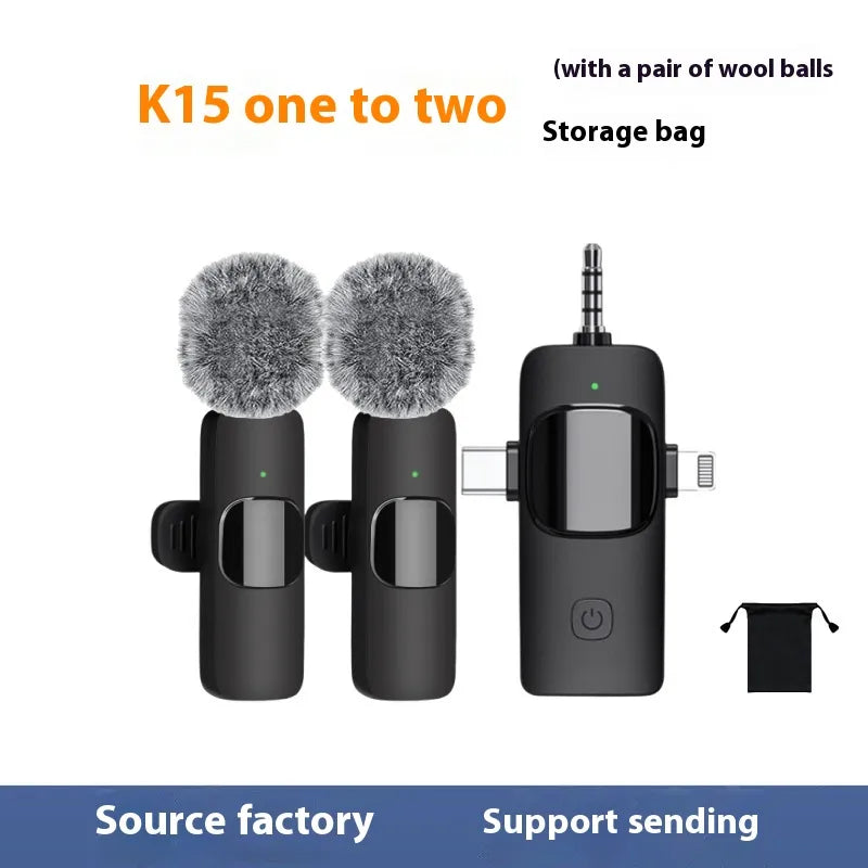 Wireless Clip-On Mini Microphone 3-in-1