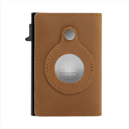 Men's RFID Leather Wallet with AirTag Holder