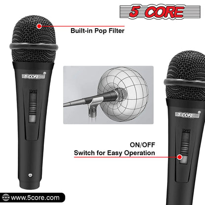 5Core XLR Microphone Dynamic Mic Karaoke Singing Studio Mics Handheld Microfono