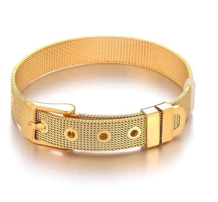 Stainless Steel Slider Bracelet -Gold