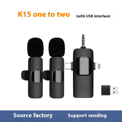 Wireless Clip-On Mini Microphone 3-in-1