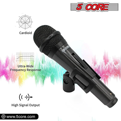 5Core XLR Microphone Dynamic Mic Karaoke Singing Studio Mics Handheld Microfono