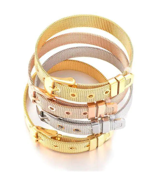 Stainless Steel Slider Bracelet -Gold