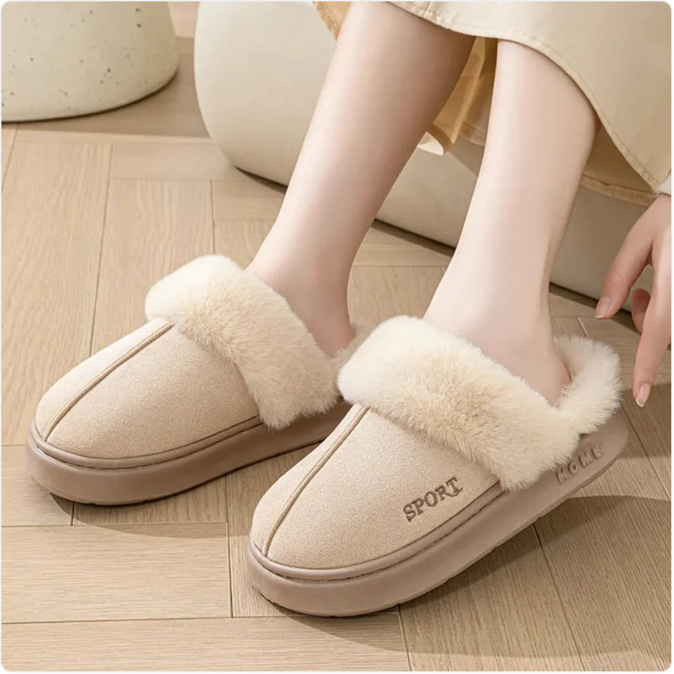 Women's Faux Suede EVA Warm Home Slippers