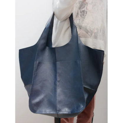 Soft Leather Large Capacity Shoulder Hand-held Tote Bag