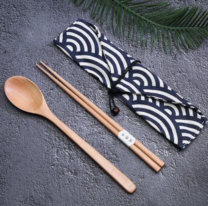 Japanese Natural Nanmu Tableware Set