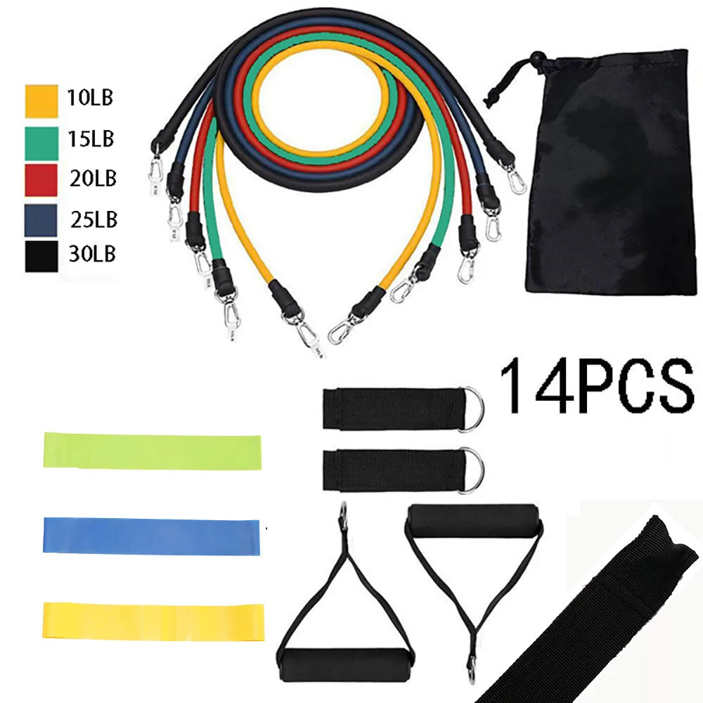 17 Pieces Resistance Bands Set