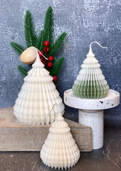 Origami Christmas Tree Candles | Holiday Decor