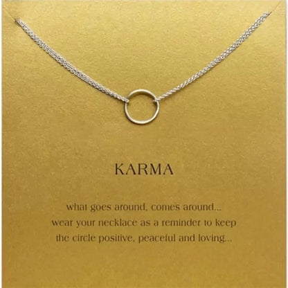 Gold Key Circle Necklace: Minimalist Infinity Pendant for Women