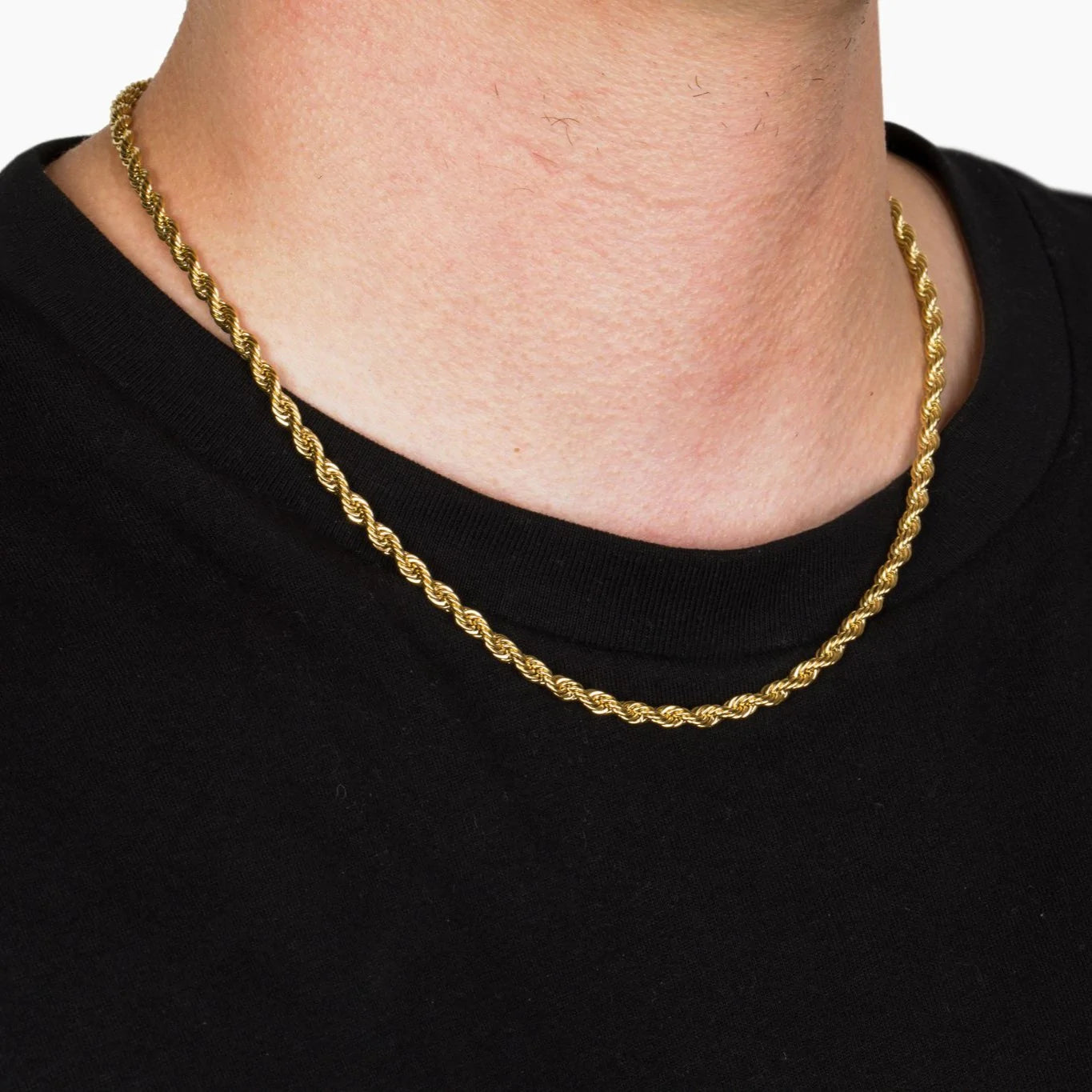 Gold Plated 5mm Rope Chain Necklace