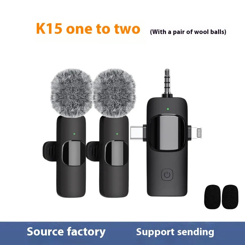 Wireless Clip-On Mini Microphone 3-in-1