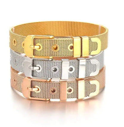 Stainless Steel Slider Bracelet -Gold