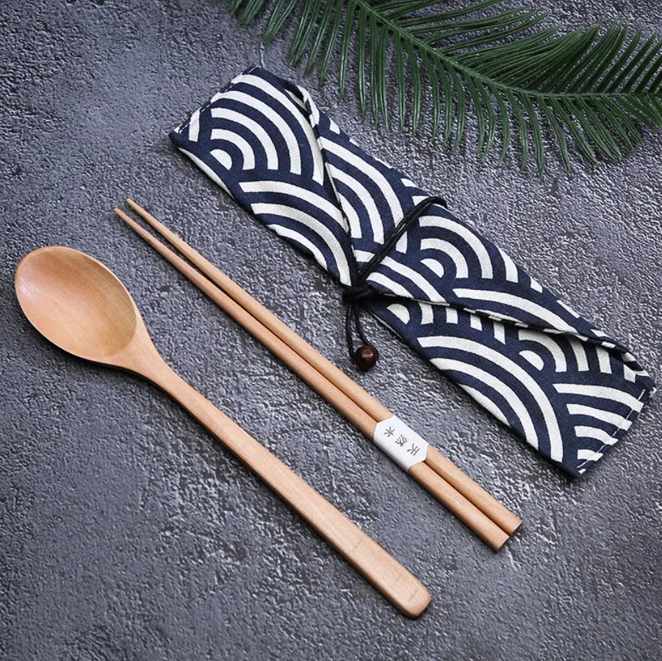 Japanese Natural Nanmu Tableware Set