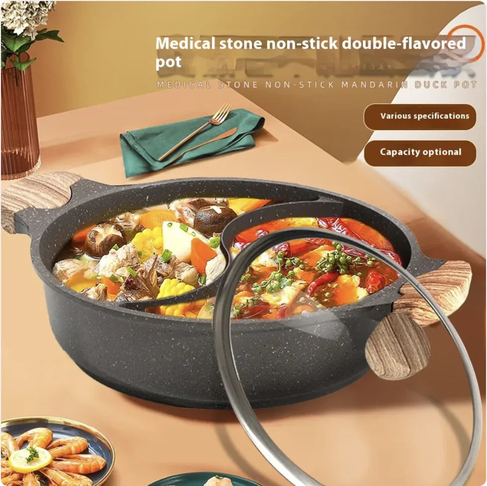 Medical Stone Non-Stick Mandarin Duck Hot Pot