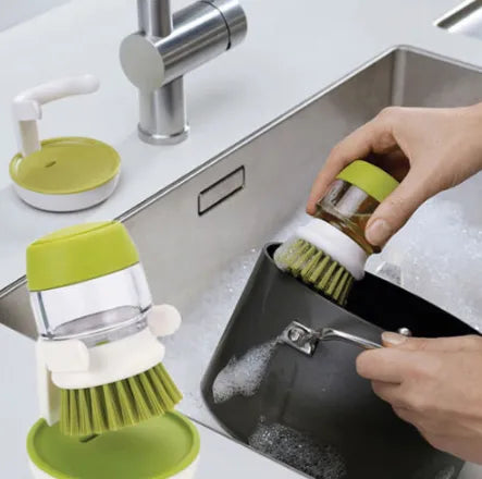 Soap-Dispensing Dish & Pot Brush