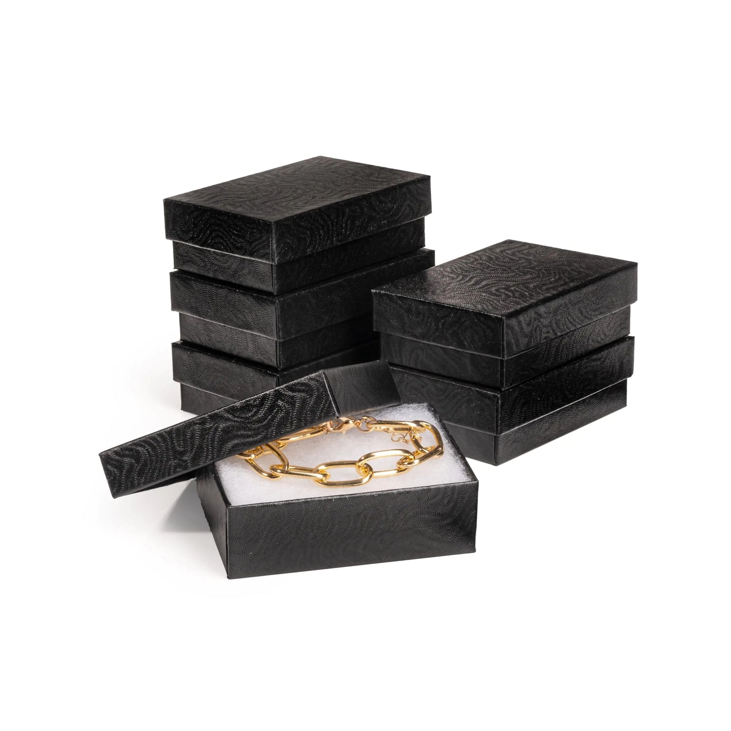 Jewelry Gift Boxes 6 Pack 3.1x2.25x1 inch Cardboard Jewelry Box Cotton Filled Small Jewelry Gifts Boxes With Lids | For Earring Bracelet Necklace Rings Gift Boxes For Presents Black