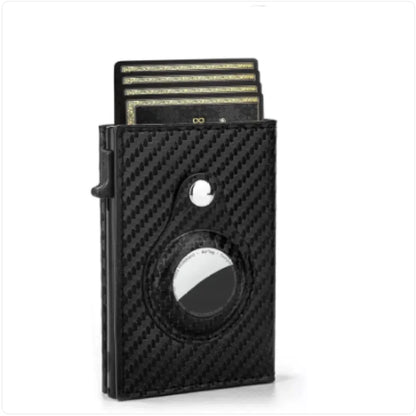 Men's RFID Leather Wallet with AirTag Holder