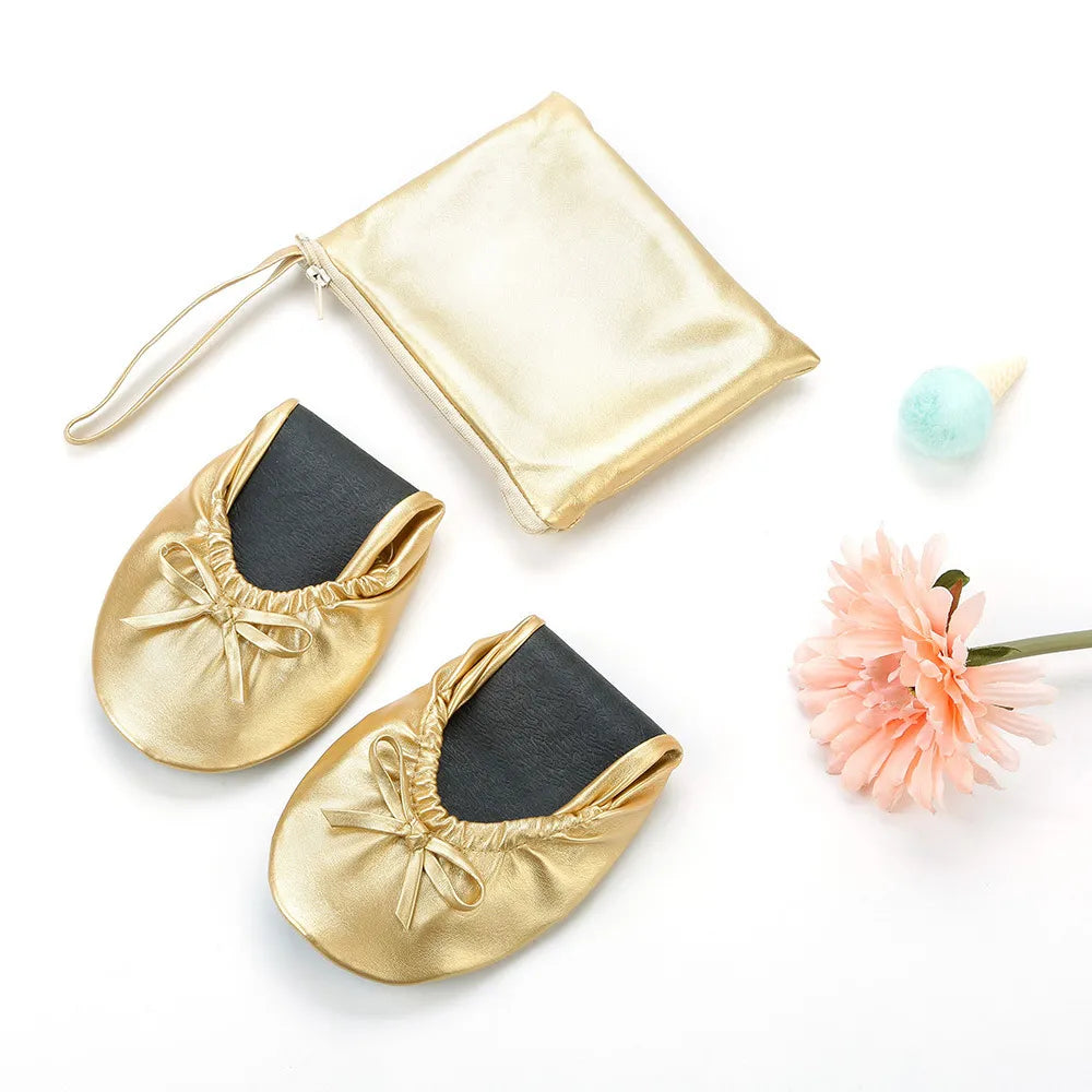 Foldable Indoor Ballet Shoes Lace-Free