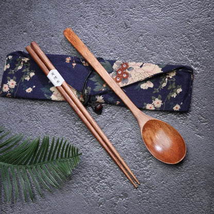 Japanese Natural Nanmu Tableware Set