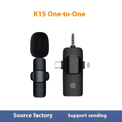 Wireless Clip-On Mini Microphone 3-in-1