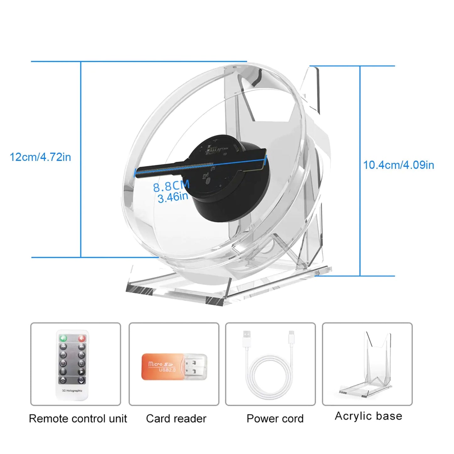 3D Holographic Projector with Music Player