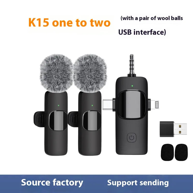 Wireless Clip-On Mini Microphone 3-in-1