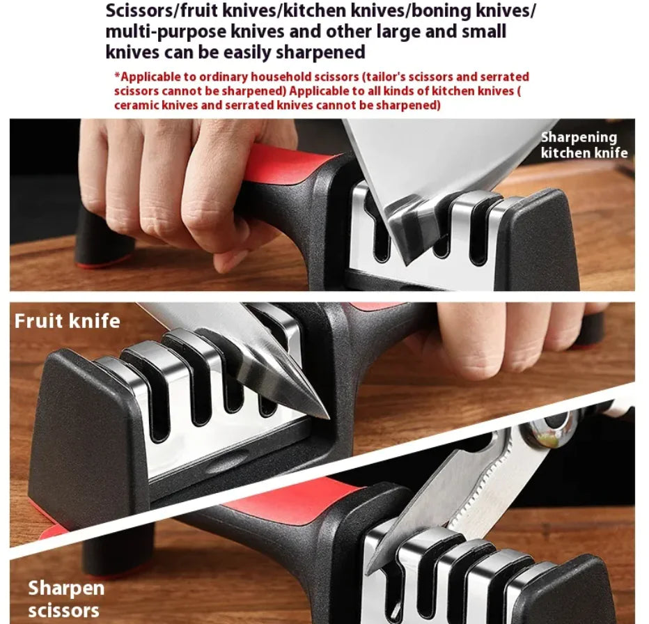 Multi-Functional Four-Part Knife Sharpener