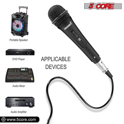 5Core XLR Microphone Dynamic Mic Karaoke Singing Studio Mics Handheld Microfono