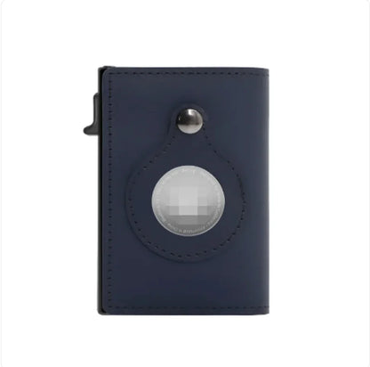 Men's RFID Leather Wallet with AirTag Holder