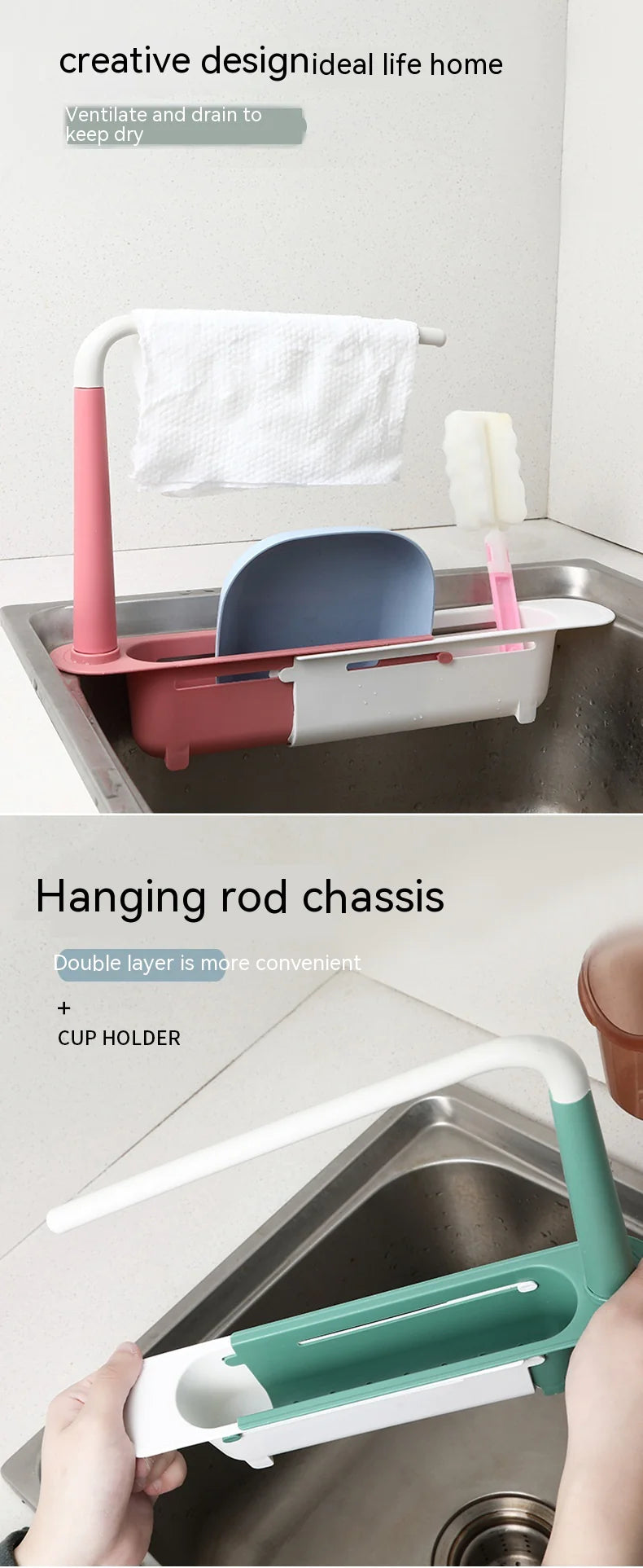 Retractable Sink Storage Shelf